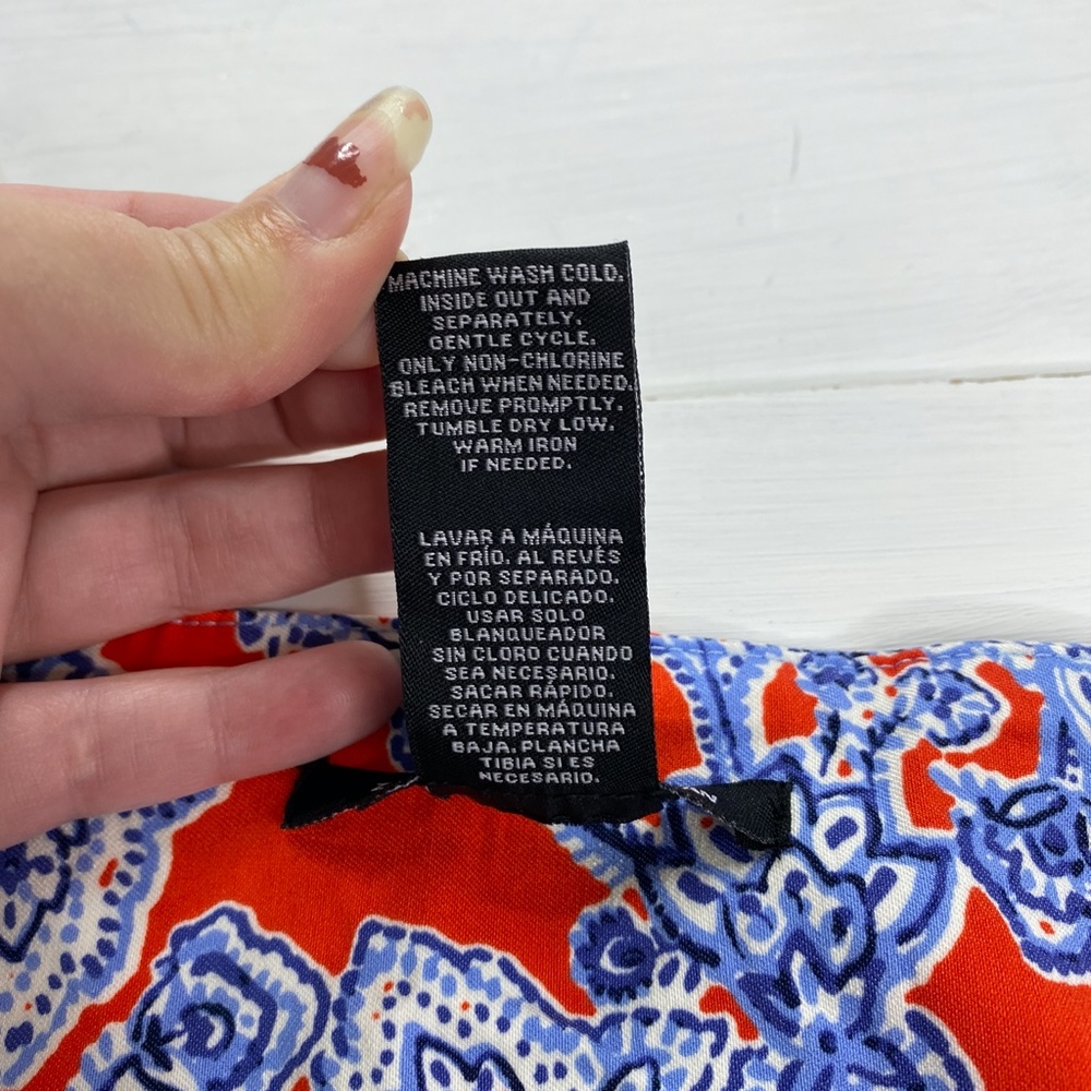 NWT Zac & Rachel Pull On Crop Pant Red Blue Paisley Sz. 20W - Picture 11 of 11